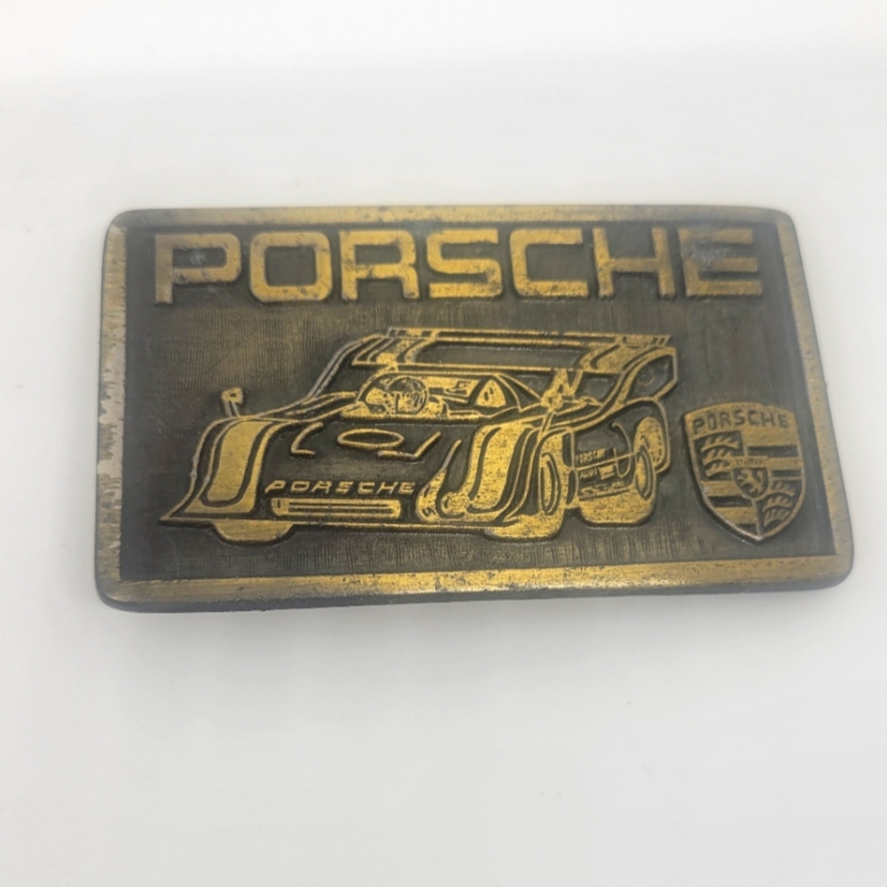Porsche Vintage Brass Belt Buckle